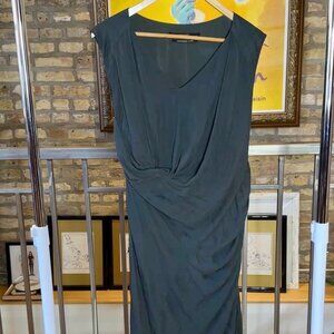 AllSaints Charcoal Grey Sleeveless Draped Dress US 6 Quiet Luxury Japanese Cloth